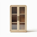 Armoire en bois avec portes en verre et étagères 80 x 40 x 120cm