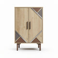Armoire en bois avec poignées en métal 80 x 40 x 100cm design moderne