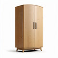 Armoire en bois foncé avec portes courbes et finition en relief 180 x 90 x 45cm
